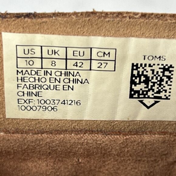 TOMS Tan Leather Block Heeled Sandals Women's 10 Slip On Open Toe Comfort Casual - Picture 10 of 12